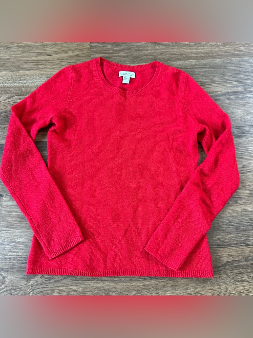 Adrienne Vittadini Cashmere Sweater Small Red Long Sleeve Classic Luxury Preppy